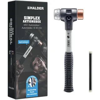 Halder Aktionsbox KFZ Schonhammer Ø 40 mm Kupfer / Weichmetall und Durchschlag
