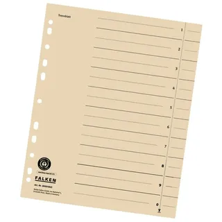 Falken Trennblätter DIN A4 1-0 chamois, 180 g/qm, 100 St.