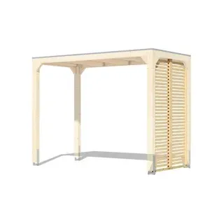 Karibu Lamellenwand halbe Breite für Pavillon Cubus