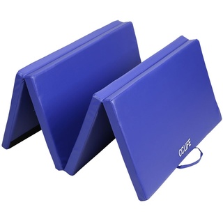 CCLIFE Turnmatte Weichbodenmatte Klappbar für zuhause Fitnessmatte Gymnastikmatte rutschfeste Sportmatte Spielmatte 200x100x5 Blau, Farbe:Blau