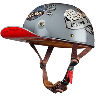 LPXPLP Motorrad Halbschalen Halbhelm Halbschalenhelm Baseballmütze-Helm Baseball Cap Motorradhelm Mit ECE-Zulassung Cruiser Chopper Scooter Helm Für Bike Cruiser Chopper Moped Scooter H,L - L