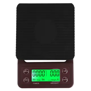 Kaffeewaage mit Timer, Kaffee-Espresso-Waage übergießen, hochpräzise elektronische Küchenwaage für die Kaffeezubereitung, mit LCD-Display(Weinrot 2)