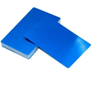 100 Stück Blanko-Visitenkarten aus Aluminium zum Gravieren zum Erstellen individueller Markierungslösungen (blau)