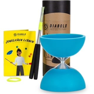 Diabolo Freizeitsport Jonglier-Set Basic (türkis) - Diabolo mit Aluminium-Handsticks, Ersatzschnur, Anleitung. Perfekt für Kinder, Einsteiger & Anfänger