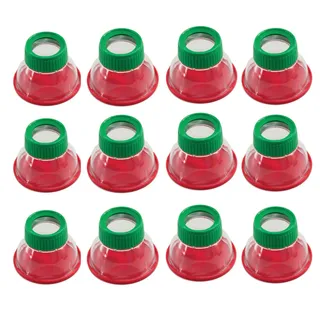 Edu-Toys Becherlupe JS011 Bunte große Becherlupe Lupendose 6fach Kita Schule, 12-tlg. grün|rot