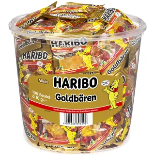 HARIBO Goldbären Minibeutel Fruchtgummi 1,0 kg, 100 St.