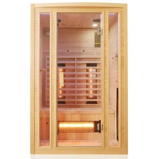 Tronitechnik Tronitechnik® Infrarotkabine Infrarotsauna MANILA 120cm x 100cm inkl. 5 Vollspektrumstrahler, 2 Personen, LED, Hemlock
