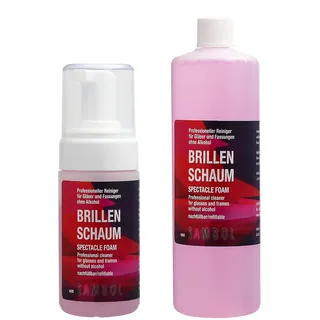 Sambol Brillenreiniger 100ml und 250ml Nachfüllflasche Brillenreinigungsschaum-Set ohne Alkohol für eine gründliche Brillenreinigung Pflege von Gläsern und Fassungen