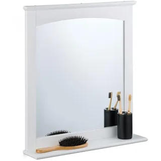 Relaxdays Badezimmerspiegel mit Ablage, MDF, weiß