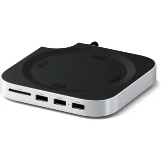 Satechi Stand Hub Mac Mini M4 SSD Enclosure Silber