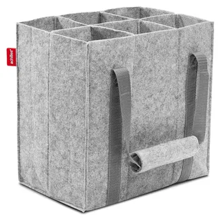 Achilles Flaschentasche 6 Fächer 100% recycelter Filz 30 x 20 x 20 cm grau