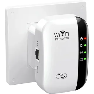 WLAN Repeater WLAN Verstärker 300Mbit/s 2,4GHz WiFi Booster mit Repeater/Router/Access Point Modus,Einfache Einrichtung,WiFi Range Extender Mit LAN/WAN Port
