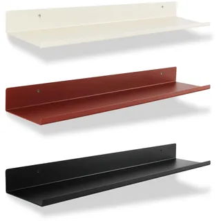 Natural Goods Berlin 1x Wandregal Sheet - Schweberegal aus rostfreiem Metall 60x12cm, rot - Moderne Ablage für die Wand in Badezimmer, Küche oder Wohnzimmer - Schmales Regalbrett