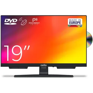 Cello C1924F 19" Zoll TV Rahmenlos Integrierter DVD-Player Triple Tuner (DVB-C/-S2/-T2) Pitch Perfect Sound Ideal für kleine Räume