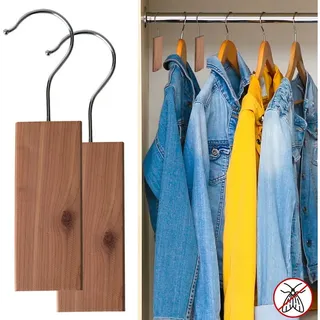 Casativo Kleiderbügel Zedernholz Mottenschutz Set - Natürliche Mottenabwehr Schrank, (2-tlg), Holzart: Zedernholz, Hält Motten vom Kleiderschrank fern