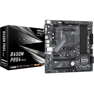 ASRock B450M Pro4 R2.0 AM4 mATX Mainboard M.2/DVI/HDMI/D-Sub/USB3.1(Gen2)