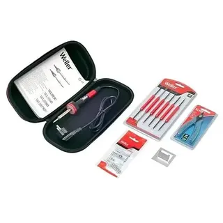 Weller WLPROESKEU1 Elektronisches Löt Set mit LED Halo Ring, 12-teilig