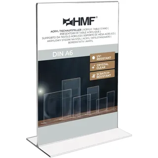 HMF 46920 Acryl Tischaufsteller DIN A6 Hochformat Glasklar