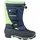 Unisex-Kinder Stiefel Blau Dark Navy/Lime 4054 38