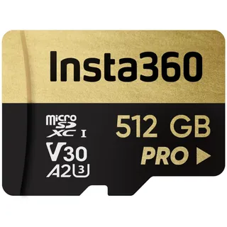 Insta360 512 GB PRO microSDXC-Speicherkarte, V30, A2, UHS-I, 90 MB/s Lese-/Schreibgeschwindigkeit
