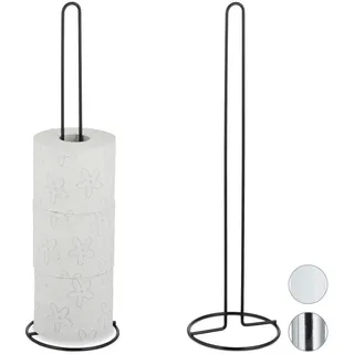 Relaxdays Ersatzrollenhalter, 2er Set, für Bad Schwarz