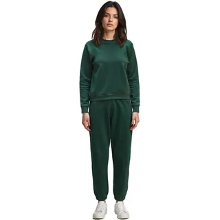 VIVISENCE Trainingsanzug Set Baumwolle Gummibund Komfort Für Freizeit Und Sport 9204Kmpl, Grün,XXL - XXL