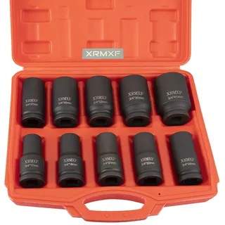 10tlg Kraft-Schlagschrauber-Nüsse 3/4" 17 19 21 22 24 27 30 32 36 41mm Sechskant Nuss Schlagnuss-Satz Lang Stecknuss Set