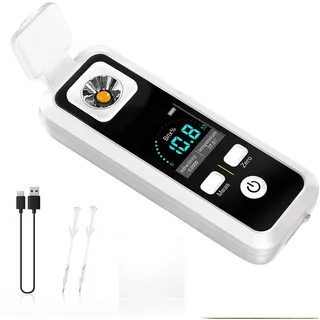 SURLABA Digitaler Brix Refraktometer, Zucker Refraktometer Bereich 0-32% Brix ±0.2% Präzision Automatische Temperaturkompensation Elektronische Brix Obstzucker Messgerät für Obst, Säften, Gemüse