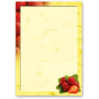 Briefpapier Motiv ERDBEEREN - Paper-Media (50 Blatt - DIN A5 Format (148x210 mm))