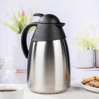 fs-star Isolierkanne 1,5 Liter Edelstahl, Thermoskanne, silber,