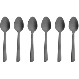 Geneviève Lethu 538023 Löffel, Edelstahl, mattschwarz, Kaffeelöffel, Dessertlöffel, L 11 cm, Kollektion Manhattan, 6 Stück