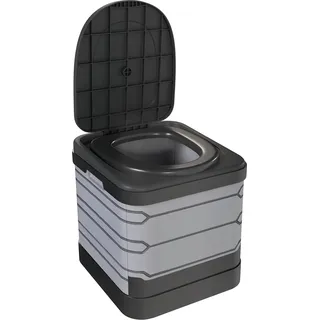 Outsunny Campingtoilette Faltbare Reisetoilette max. Tragkraft bis 150 kg Falttoilette mit 12 Gerinnungspulver-Päckchen 12 Entsorgungsbeuteln Trockentrenntoilette für Camping, Wandern, Reisen, Grau   Aosom