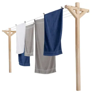 IDMarket Madera Outdoor-wäscheständer aus Holz 12m zum Aufhängen