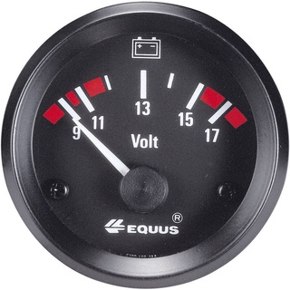 EQUUS 842060 Kfz Einbauinstrument Voltmeter Messbereich 9 - 17V Standart Gelb, Rot, Grün 52mm