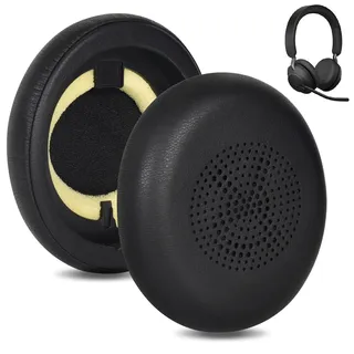 Ohrpolster für Jabra Evolve2 65, Elite 45h – Schwarz | Ersatz Ohrpolster für Jabra Evolve2 65/Elite 45h, Kopfhörern Ohrpolster Ersatzpolster mit Weicherem Protein-Leder