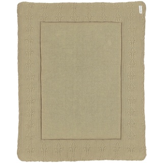 Meyco Baby Romantic Flower Laufgittereinlage (weiches und sicheres Material, doppelseitiges Design, Außenseite aus 100 % Baumwolle, Rückseite aus 100 % Velvet, Größe: 77 x 97 cm), Taupe