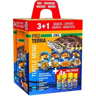 JBL Aquaristik JBL Schildkrötenfutter Proterra Turtle Menue 4 x 250 ml