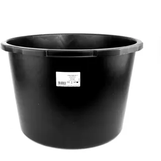Mörtelkübel 90L Mörtelwanne Baueimer Mörtelkasten pflanzkübel Mörteleimer Kübel für Mörtel Beton Kleber widerstandsfähig aus PP/PE-Regranulat Zementkübel rund schwarz DV-5664