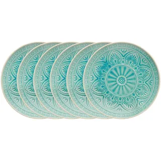 Butlers Teller, Türkis, Keramik, 21x2.5x21 cm, Essen & Trinken, Geschirr, Teller, Speiseteller