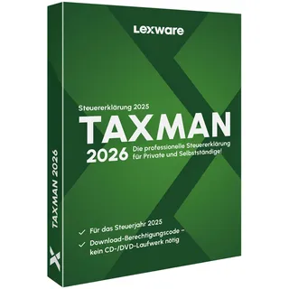 TAXMAN 2026 (für Steuerjahr 2025) | Minibox| Steuererklärungs-Software für Arbeitnehmer, Rentner u. Pensionäre, Familien, Studenten und im Ausland Beschäftigte