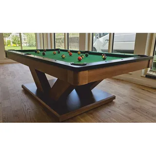 Casa Padrino Luxus Pool Billardtisch / Esstisch 8ft Braun / Schwarz / Grün
