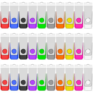 TEWENE USB Stick 4GB 50 Stück Set, USB 2.0 Rotate Flash Drive | Inklusive Schlüsselanhänger und Aufklebern, 360° drehbares Gehäuse, weitgehend kompatibel, erhältlich in 10 Farben
