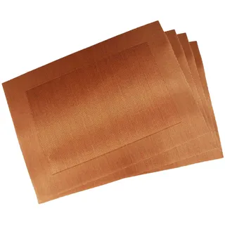 PremiumShop321 6er Pack Platzset/Tischset 30x45cm Uni waschbar gewebt aus PVC und Pet (Terra)