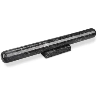 Nudelholz Marmor mit Ständer Teigroller Französischer Stein Schwer Poliert Antihaftbeschichtet für Kekse, Pizza, Gebäck, Teig, Bäckerrolle zum Backen in der Küche Schwarz