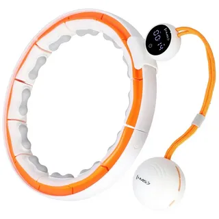 HMS HHM21 Hula Hoop weiß/orange mit Magneten, Ausstülpungen TPE und Verbindern + HMS Zähler