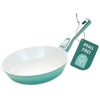 Genius Cerafit Revolution Pfanne 24 cm, Keramik antihaftbeschichtet, Bratpfanne frei mit Glasdeckel abnehmbarem Griff für alle Herdarten Induktion