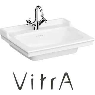 Vitra Waschtisch mit Langsäule 65x53cm mit Hygiene Glasur, weiß