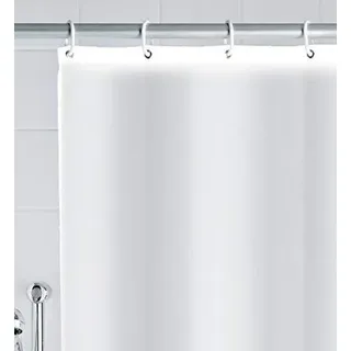 Hayrets Weißer Duschvorhang extra Breit 150x220 Überlänge für Badewanne und Dusche im Badezimmer, Badvorhang Anti-Schimmel und Wasserdicht aus Stoff 100% Polyester, Waschbar mit Vorhangringen