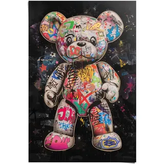 Poster REINDERS "Graffiti-Bär", farbe bild(er): mehrfarbig, B:61cm H:91,5cm T:0,1cm, Bilder, Poster, Kinderzimmer - Mehrfarbig - 150 gr. Papier - Tiere - 61x91,5 cm