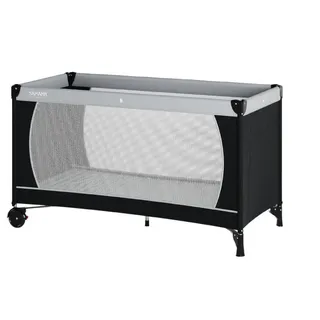 Sämann – make a difference. Reisebett, Schwarz, Grau, Kunststoff, 60x120 cm, Babymöbel, Babybetten, Reisebetten